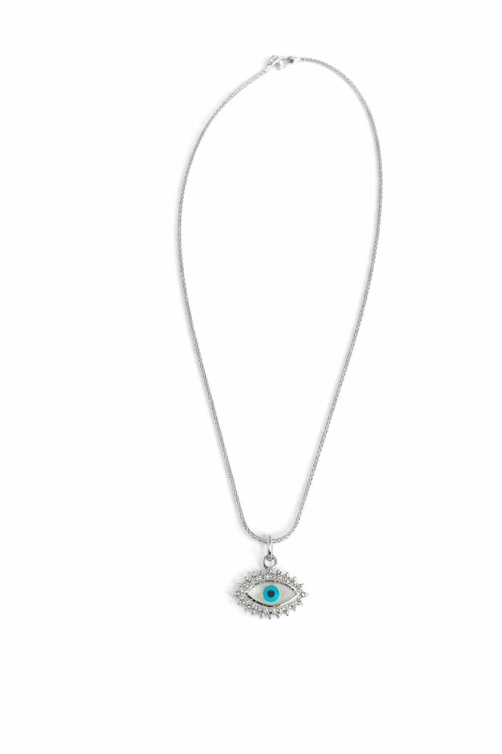 Sliver Evil Eye Necklace Himalayan Agro Trade